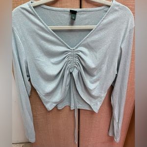 Wild Fable light blue metallic crop top